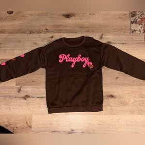 PLAYBOY Brown and Pink Heart Sweatshirt